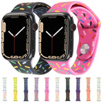 レインボーレインドロップ シリコンウォッチバンド、Apple Watch 42mm用、Apple Watch 38mm用