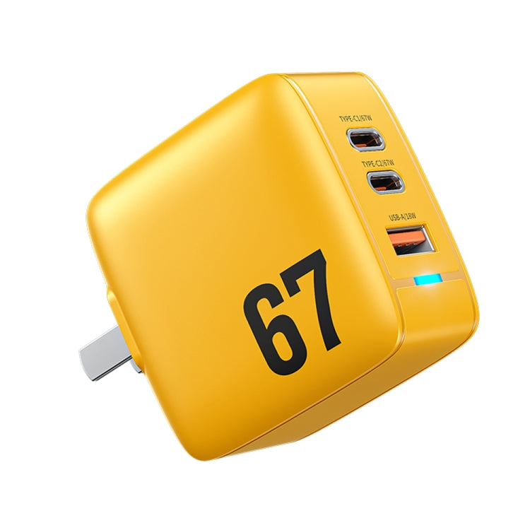 WK WP-U141 67W USB+ダブルUSB-C / Type-C GaN充電器、CNプラグ、USプラグ、EUプラグ、UKプラグ