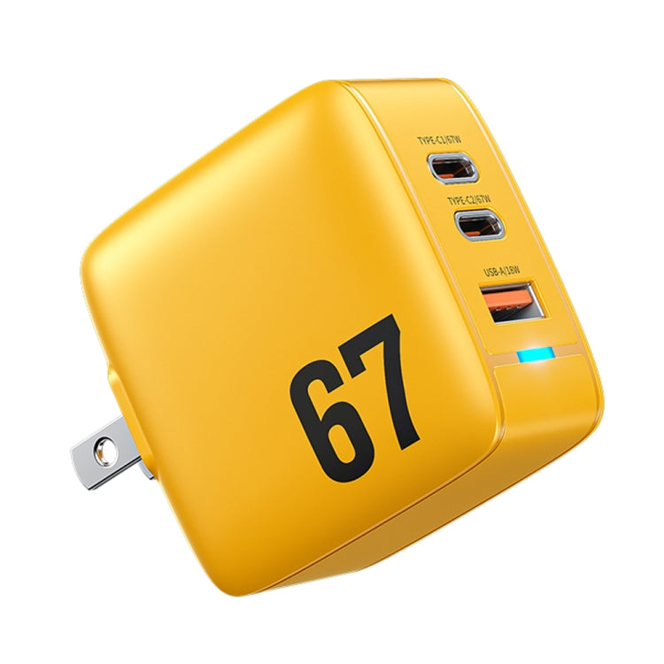 WK WP-U141 67W USB+ダブルUSB-C / Type-C GaN充電器、CNプラグ、USプラグ、EUプラグ、UKプラグ