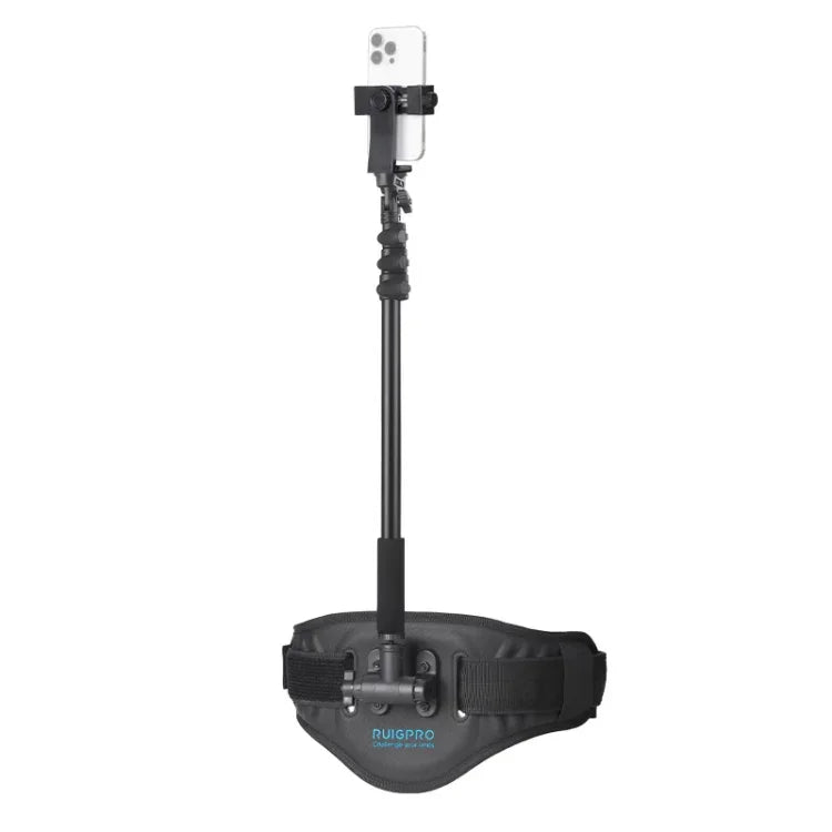 RUIGPRO 腰ベルトマウントストラップ、スマホジンバルスタビライザー用、アクションカメラアダプター付き、スマホクランプ付き、スマホクランプ＆自撮り棒付き、アダプター＆自撮り棒付き