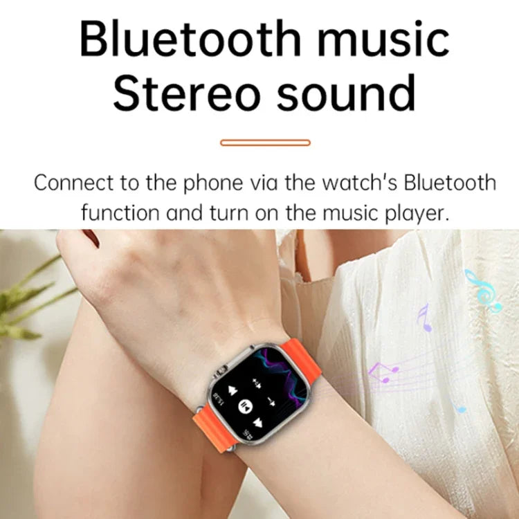 WS-E9 ウルトラ 2.2インチ IP67防水 メタルバックル オーシャンシリコンバンドスマートウォッチ 心拍数／NFC対応、メタルバックル オーシャンシリコンバンド（オレンジ）、メタルバックル オーシャンシリコンバンド（ブルー）、メタルバックル オーシャンシリコンバンド（シルバー）