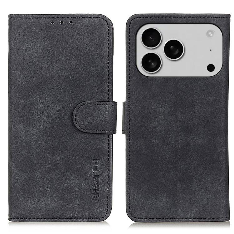 KHAZNEHレトロテクスチャーレザースマホケース、iPhone 16e / 17e用、iPhone 17 Pro Max用、iPhone 17 Pro用、iPhone 17用、iPhone Air用、iPhone 16 Pro Max用、iPhone 16 Pro用、iPhone 16 Plus用、iPhone 16用、iPhone 15 Pro Max用、iPhone 15 Pro用