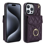 菱形テクスチャーカードバッグスマホケース長いストラップ付き、iPhone 17e / 16e用、iPhone 17 Pro Max用、iPhone 17 Pro用、iPhone 17用、iPhone Air用、iPhone 15 Pro Max用