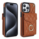 菱形テクスチャーカードバッグスマホケース長いストラップ付き、iPhone 15 Pro用、iPhone 15 Plus用、iPhone 15用、iPhone 14 Plus用、iPhone 14用、iPhone 14 Pro用