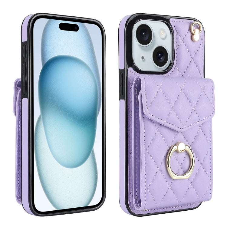 菱形テクスチャーカードバッグスマホケース長いストラップ付き、iPhone 15 Pro用、iPhone 15 Plus用、iPhone 15用、iPhone 14 Plus用、iPhone 14用、iPhone 14 Pro用