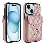 菱形テクスチャーカードバッグスマホケース長いストラップ付き、iPhone 15 Pro用、iPhone 15 Plus用、iPhone 15用、iPhone 14 Plus用、iPhone 14用、iPhone 14 Pro用