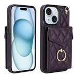 菱形テクスチャーカードバッグスマホケース長いストラップ付き、iPhone 15 Pro用、iPhone 15 Plus用、iPhone 15用、iPhone 14 Plus用、iPhone 14用、iPhone 14 Pro用