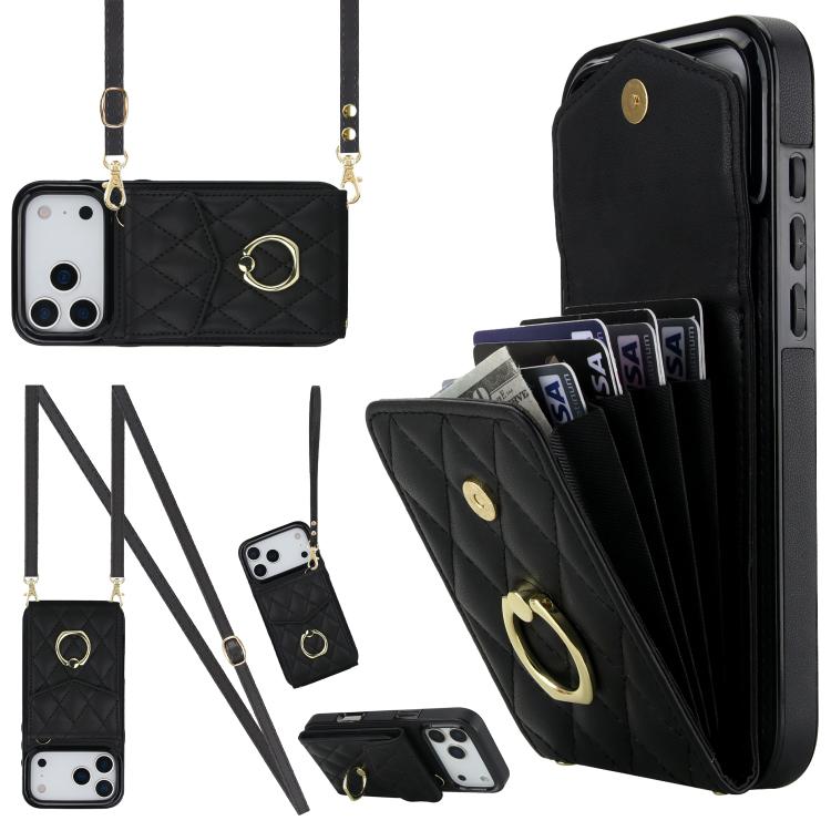 菱形テクスチャーカードバッグスマホケース長いストラップ付き、iPhone 17e / 16e用、iPhone 17 Pro Max用、iPhone 17 Pro用、iPhone 17用、iPhone Air用、iPhone 15 Pro Max用