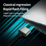 140W Type-C to Magsafe 3 磁気充電ケーブル、シルバー、ブルー