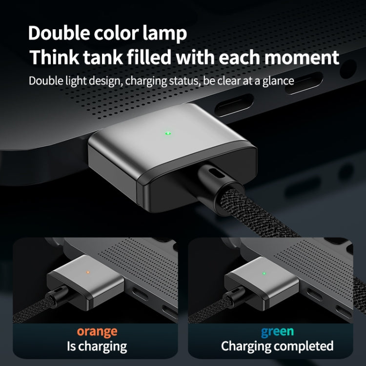 140W Type-C to Magsafe 3 磁気充電ケーブル、シルバー、ブルー