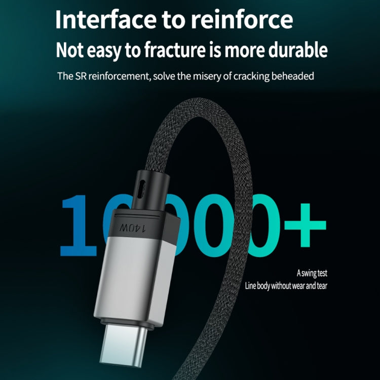 140W Type-C to Magsafe 3 磁気充電ケーブル、シルバー、ブルー