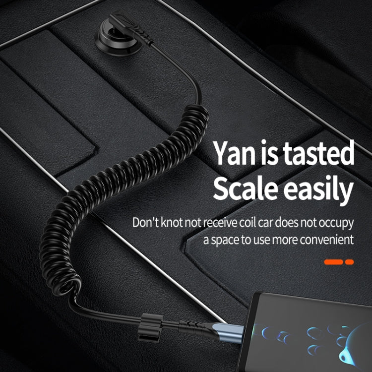 エルボースプリング充電データケーブル、長さ：1.5m、Type-Cから8ピン、Type-Cから8ピン＋Type-C