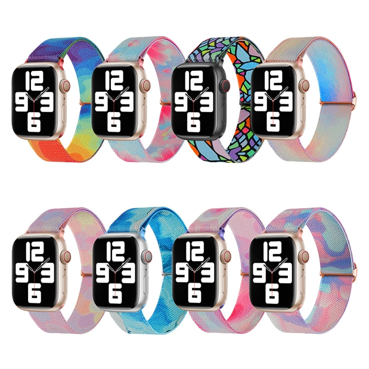 ペイントパターンナイロン交換用ウォッチバンド、Apple Watch 4 44mm用、Apple Watch 4 40mm用、Apple Watch 3 38mm用、Apple Watch 3 42mm用、Apple Watch 2 42mm用、Apple Watch 2 38mm用