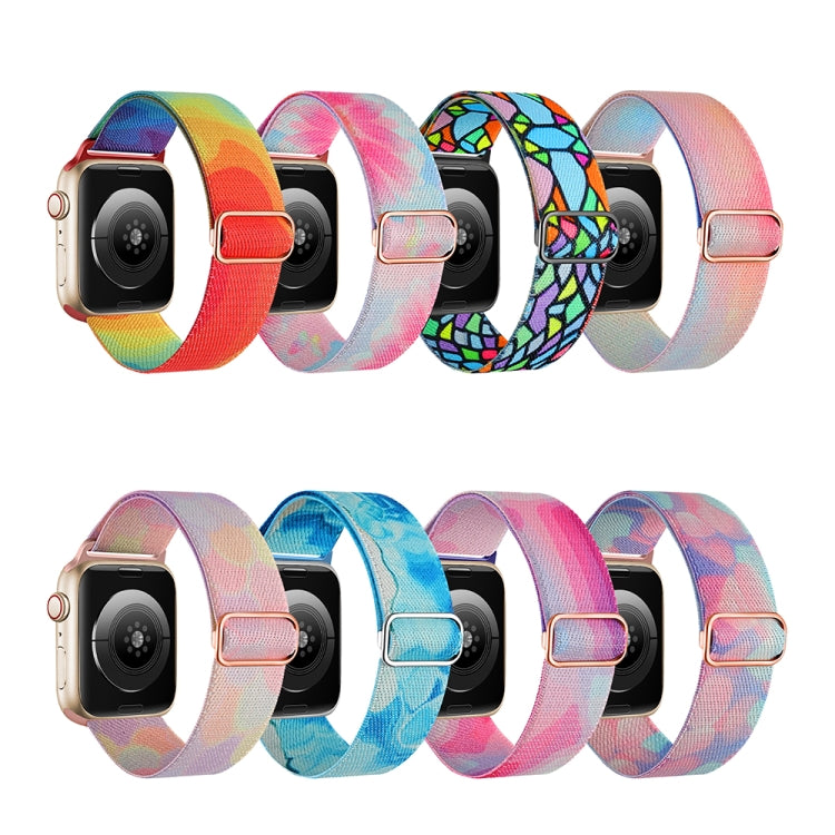 ペイントパターンナイロン交換用ウォッチバンド、Apple Watch SE 40mm用、Apple Watch SE 44mm用、Apple Watch 6 40mm用、Apple Watch 6 44mm用、Apple Watch 5 44mm用、Apple Watch 5 40mm用