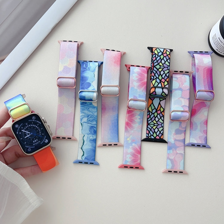 Painted Pattern Nylon Replacement Watch Band, For Apple Watch 9 45mm, For Apple Watch SE 2022 40mm, For Apple Watch 9 41mm, For Apple Watch SE 2022 44mm, For Apple Watch 7 41mm, For Apple Watch 7 45mm