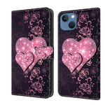 Crystal 3D Shockproof Protective Leather Phone Case, For iPhone 15 Pro, For iPhone 13 / 14