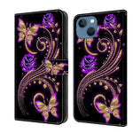 Crystal 3D Shockproof Protective Leather Phone Case, For iPhone 15 Pro, For iPhone 13 / 14