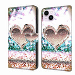 Crystal 3D Shockproof Protective Leather Phone Case, For iPhone 14 Plus, For iPhone 15 Pro Max