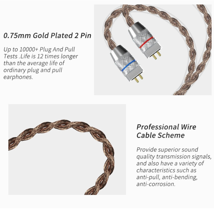 CCA CCA-C10 3.5mm 金メッキプラグ 10ユニット ハイブリッドワイヤーコントロール インイヤーイヤホン、マイクなし