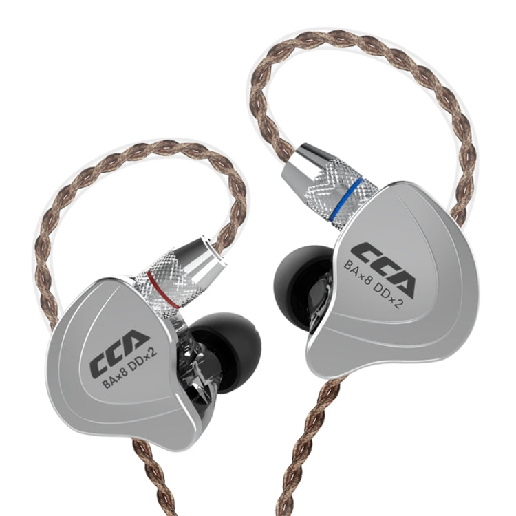 CCA CCA-C10 3.5mm 金メッキプラグ 10ユニット ハイブリッドワイヤーコントロール インイヤーイヤホン、マイクなし