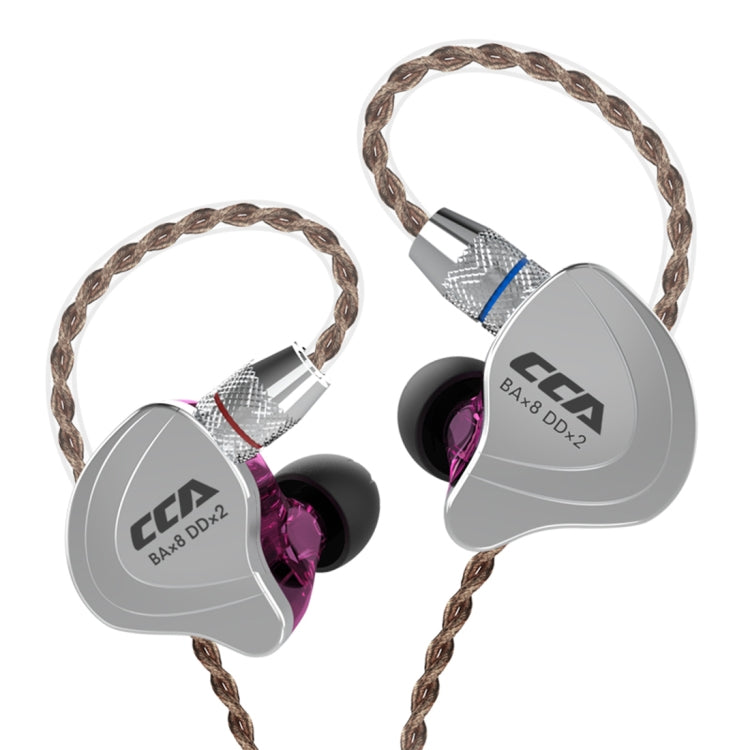 CCA CCA-C10 3.5mm 金メッキプラグ 10ユニット ハイブリッドワイヤーコントロール インイヤーイヤホン、マイクなし