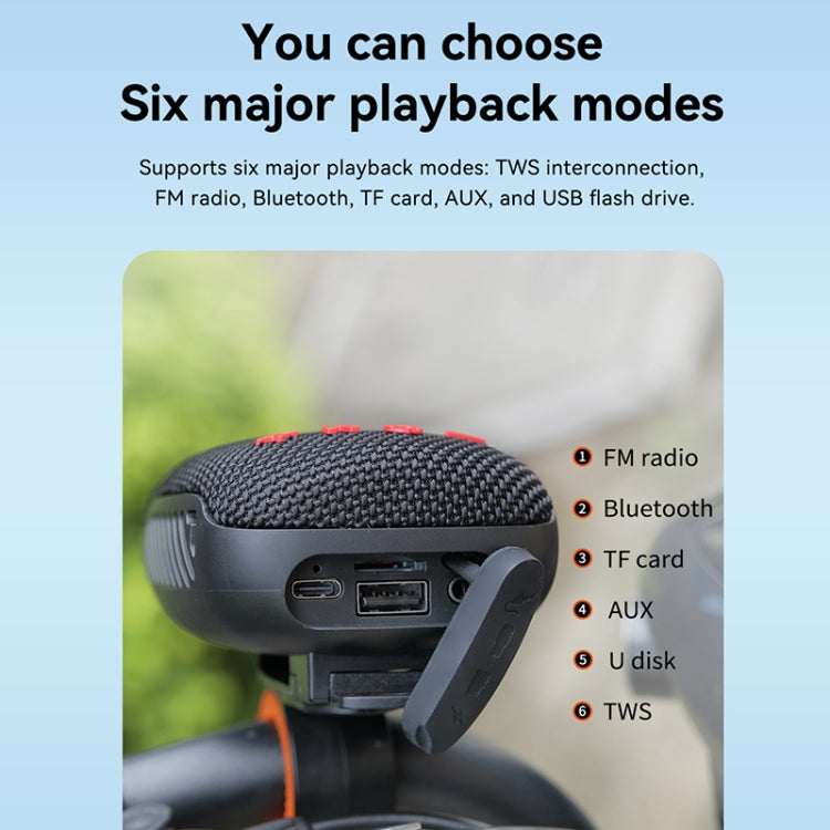 T&G TG-392 アウトドア自転車TWSワイヤレスBluetooth IPX5防水スピーカー