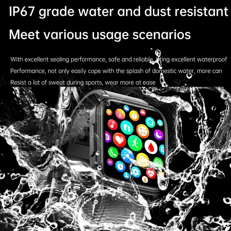 ET540 1.91インチ IP67防水 シリコンバンド スマートウォッチ、心電図/非侵襲血糖測定対応、ET540（ブルー）、ET540（レッド）