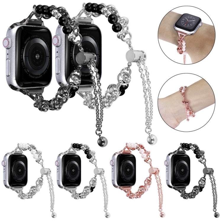 パールブレスレットメタルウォッチバンド、Apple Watch SE 2023 44mm用、Apple Watch Ultra 49mm用、Apple Watch 8 41mm用、Apple Watch SE 2023 40mm用、Apple Watch Ultra 2 49mm用、Apple Watch 8 45mm用、Apple Watch SE 2022 40mm用
