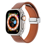 マグネティックバックル スキンフィールレザーウォッチバンド、Apple Watch SE 2023 44mm用、Apple Watch Ultra 49mm用、Apple Watch SE 2023 40mm用、Apple Watch SE 2022 40mm用、Apple Watch Series 9 41mm用、Apple Watch SE 2022 44mm用