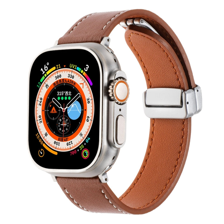 マグネティックバックル スキンフィールレザーウォッチバンド、Apple Watch SE 2023 44mm用、Apple Watch Ultra 49mm用、Apple Watch SE 2023 40mm用、Apple Watch SE 2022 40mm用、Apple Watch Series 9 41mm用、Apple Watch SE 2022 44mm用