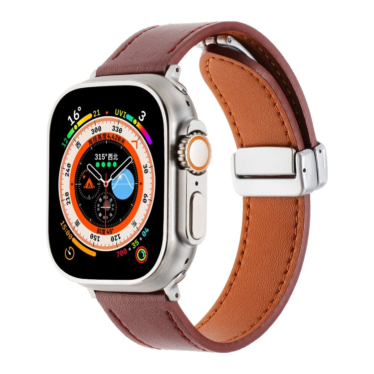 マグネティックバックル スキンフィールレザーウォッチバンド、Apple Watch SE 2023 44mm用、Apple Watch Ultra 49mm用、Apple Watch SE 2023 40mm用、Apple Watch SE 2022 40mm用、Apple Watch Series 9 41mm用、Apple Watch SE 2022 44mm用