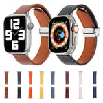 マグネットバックルスキンフィールレザーウォッチバンド Apple Watchシリーズ6 40mm用、Apple Watchシリーズ6 44mm用、Apple Watchシリーズ5 44mm用、Apple Watchシリーズ5 40mm用、Apple Watchシリーズ4 44mm用、Apple Watch 42mm用
