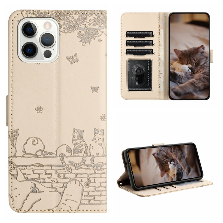 猫の型押しパターンレザーフォンケースストラップ付き、iPhone 16e / 17e用、iPhone 17 Pro Max用、iPhone 17 Pro用、iPhone 17用、iPhone Air用、iPhone 16 Pro Max用、iPhone 16 Pro用、iPhone 16 Plus用、iPhone 16用