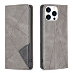 ひし形テクスチャー マグネットレザーフォンケース、iPhone 17 Pro Max用、iPhone 17 Pro用、iPhone 17用、iPhone Air用、iPhone 16 Pro Max用、iPhone 16 Pro用、iPhone 16 Plus用、iPhone 16用