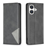 ひし形テクスチャー マグネットレザーフォンケース、iPhone 17 Pro Max用、iPhone 17 Pro用、iPhone 17用、iPhone Air用、iPhone 16 Pro Max用、iPhone 16 Pro用、iPhone 16 Plus用、iPhone 16用