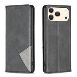 ひし形テクスチャー マグネットレザーフォンケース、iPhone 17 Pro Max用、iPhone 17 Pro用、iPhone 17用、iPhone Air用、iPhone 16 Pro Max用、iPhone 16 Pro用、iPhone 16 Plus用、iPhone 16用