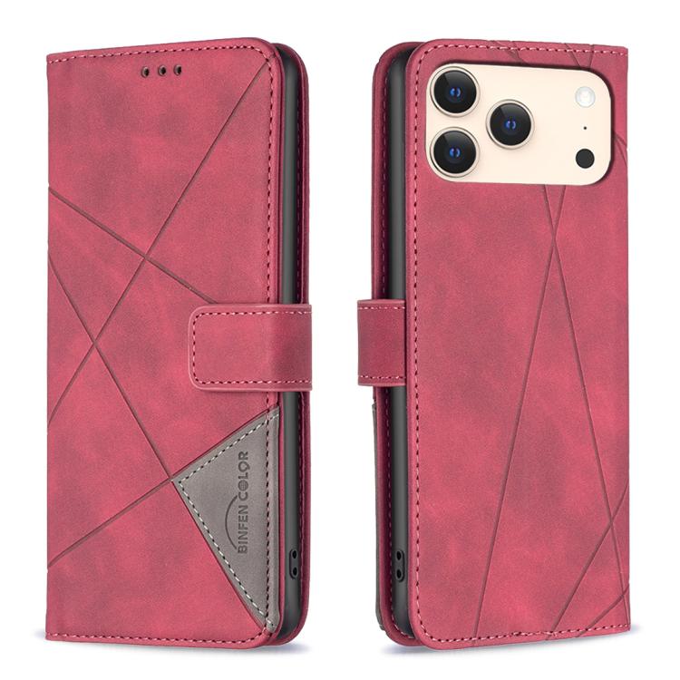 マグネットバックル ひし形テクスチャーレザーフォンケース、iPhone 17 Pro Max用、iPhone 17 Pro用、iPhone 17用、iPhone Air用、iPhone 16 Pro Max用、iPhone 16 Pro用、iPhone 16 Plus用、iPhone 16用