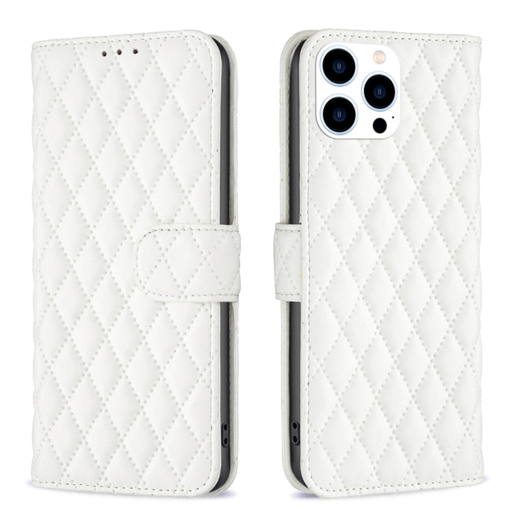 ダイヤモンド格子柄 財布付きフリップレザーフォンケース、iPhone 17e / 16e用、iPhone 17 Pro Max用、iPhone 17 Pro用、iPhone 17用、iPhone Air用、iPhone 16 Pro Max用、iPhone 16 Pro用、iPhone 16 Plus用