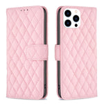ダイヤモンド格子柄 財布付きフリップレザーフォンケース、iPhone 17e / 16e用、iPhone 17 Pro Max用、iPhone 17 Pro用、iPhone 17用、iPhone Air用、iPhone 16 Pro Max用、iPhone 16 Pro用、iPhone 16 Plus用