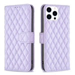 ダイヤモンド格子柄 財布付きフリップレザーフォンケース、iPhone 17e / 16e用、iPhone 17 Pro Max用、iPhone 17 Pro用、iPhone 17用、iPhone Air用、iPhone 16 Pro Max用、iPhone 16 Pro用、iPhone 16 Plus用
