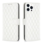 ダイヤモンド格子柄 財布付きフリップレザーフォンケース、iPhone 17e / 16e用、iPhone 17 Pro Max用、iPhone 17 Pro用、iPhone 17用、iPhone Air用、iPhone 16 Pro Max用、iPhone 16 Pro用、iPhone 16 Plus用