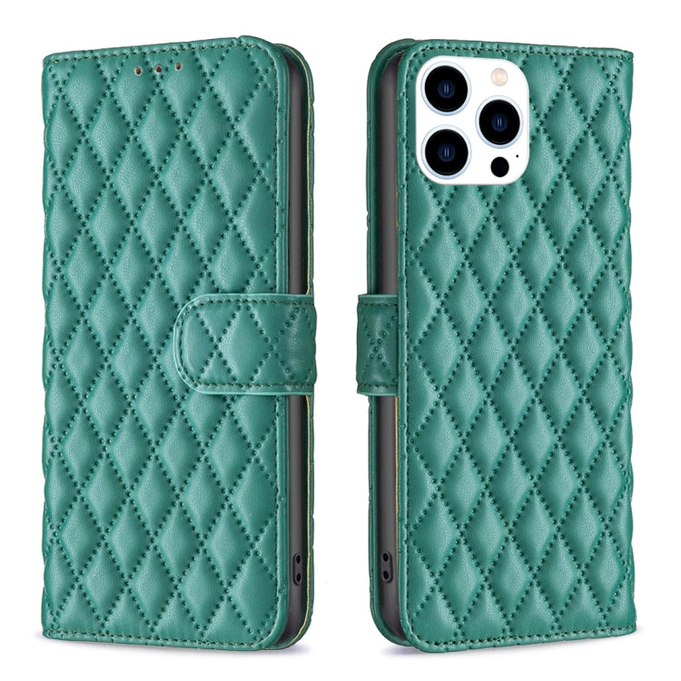 ダイヤモンド格子柄 財布付きフリップレザーフォンケース、iPhone 17e / 16e用、iPhone 17 Pro Max用、iPhone 17 Pro用、iPhone 17用、iPhone Air用、iPhone 16 Pro Max用、iPhone 16 Pro用、iPhone 16 Plus用