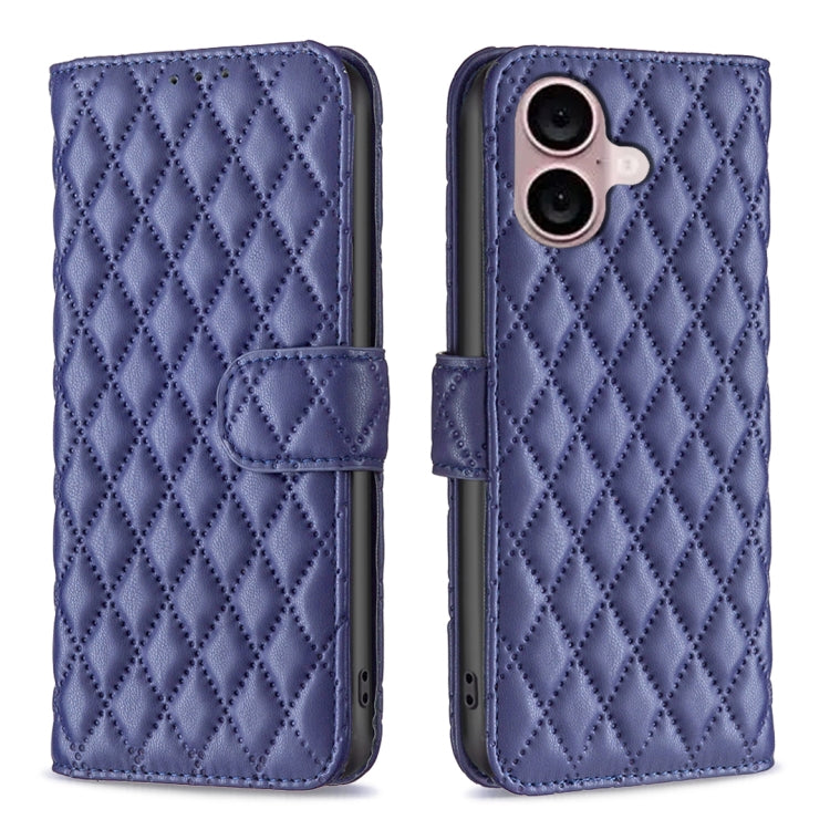 ダイヤモンド格子柄 財布付きフリップレザーフォンケース、iPhone 17e / 16e用、iPhone 17 Pro Max用、iPhone 17 Pro用、iPhone 17用、iPhone Air用、iPhone 16 Pro Max用、iPhone 16 Pro用、iPhone 16 Plus用