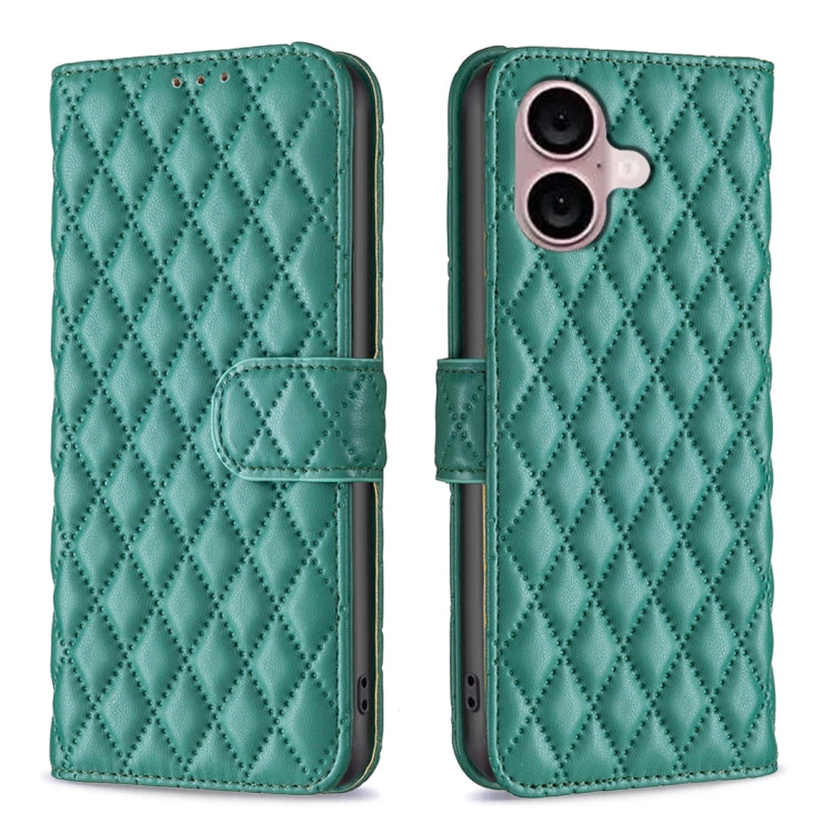 ダイヤモンド格子柄 財布付きフリップレザーフォンケース、iPhone 17e / 16e用、iPhone 17 Pro Max用、iPhone 17 Pro用、iPhone 17用、iPhone Air用、iPhone 16 Pro Max用、iPhone 16 Pro用、iPhone 16 Plus用