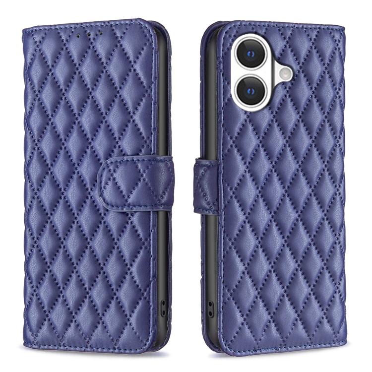 ダイヤモンド格子柄 財布付きフリップレザーフォンケース、iPhone 17e / 16e用、iPhone 17 Pro Max用、iPhone 17 Pro用、iPhone 17用、iPhone Air用、iPhone 16 Pro Max用、iPhone 16 Pro用、iPhone 16 Plus用