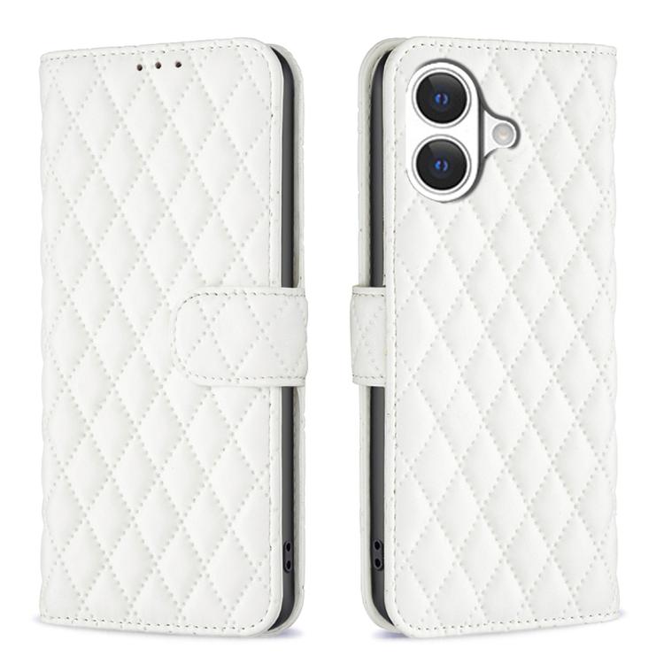 ダイヤモンド格子柄 財布付きフリップレザーフォンケース、iPhone 17e / 16e用、iPhone 17 Pro Max用、iPhone 17 Pro用、iPhone 17用、iPhone Air用、iPhone 16 Pro Max用、iPhone 16 Pro用、iPhone 16 Plus用