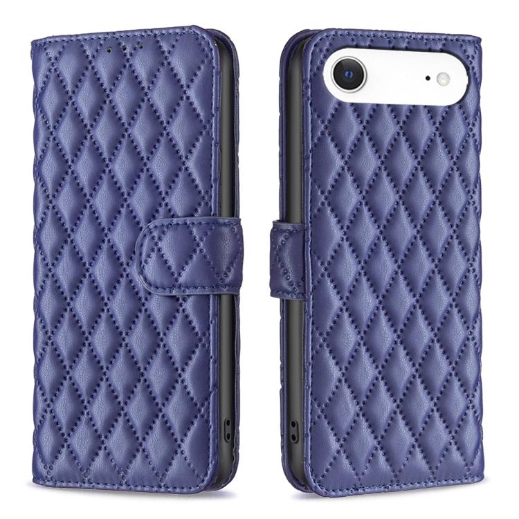 ダイヤモンド格子柄 財布付きフリップレザーフォンケース、iPhone 17e / 16e用、iPhone 17 Pro Max用、iPhone 17 Pro用、iPhone 17用、iPhone Air用、iPhone 16 Pro Max用、iPhone 16 Pro用、iPhone 16 Plus用