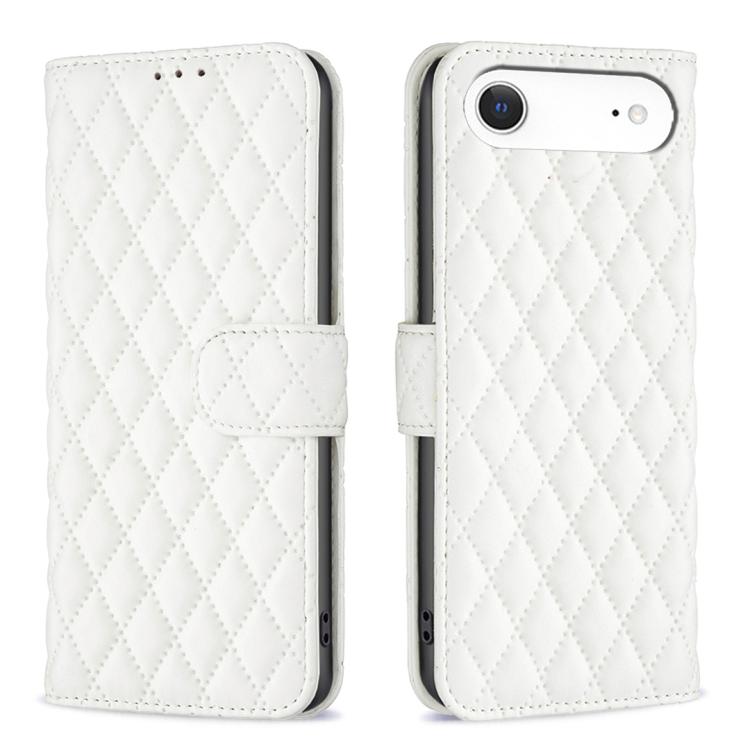 ダイヤモンド格子柄 財布付きフリップレザーフォンケース、iPhone 17e / 16e用、iPhone 17 Pro Max用、iPhone 17 Pro用、iPhone 17用、iPhone Air用、iPhone 16 Pro Max用、iPhone 16 Pro用、iPhone 16 Plus用