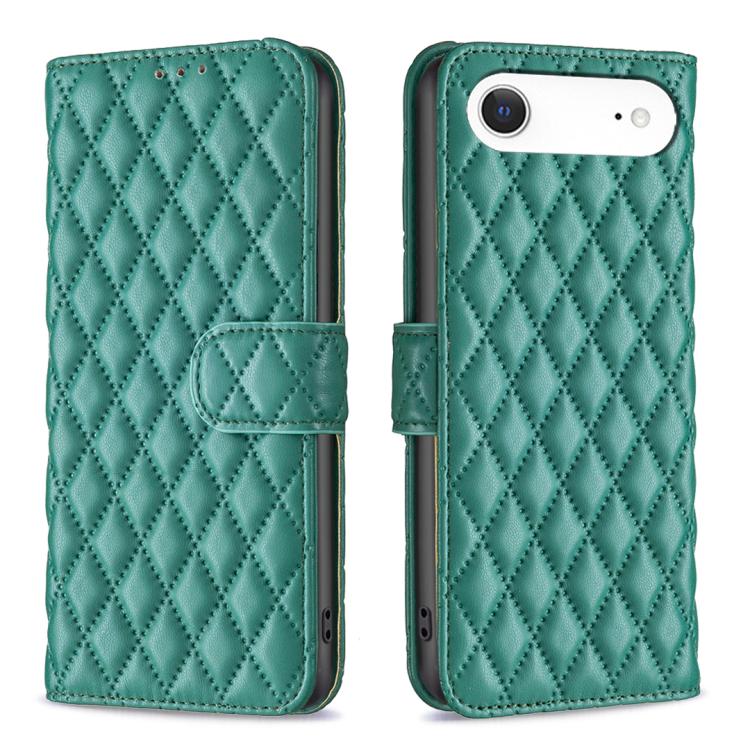 ダイヤモンド格子柄 財布付きフリップレザーフォンケース、iPhone 17e / 16e用、iPhone 17 Pro Max用、iPhone 17 Pro用、iPhone 17用、iPhone Air用、iPhone 16 Pro Max用、iPhone 16 Pro用、iPhone 16 Plus用
