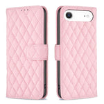 ダイヤモンド格子柄 財布付きフリップレザーフォンケース、iPhone 17e / 16e用、iPhone 17 Pro Max用、iPhone 17 Pro用、iPhone 17用、iPhone Air用、iPhone 16 Pro Max用、iPhone 16 Pro用、iPhone 16 Plus用